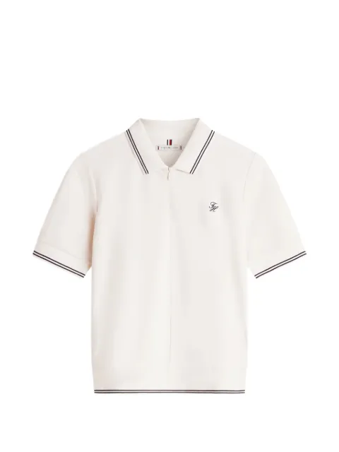 Tommy Hilfiger striped-detail polo top White WW0WW47853