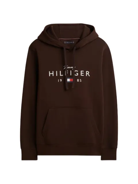 Tommy Hilfiger chest-logo hoodie Brown MW0MW41427