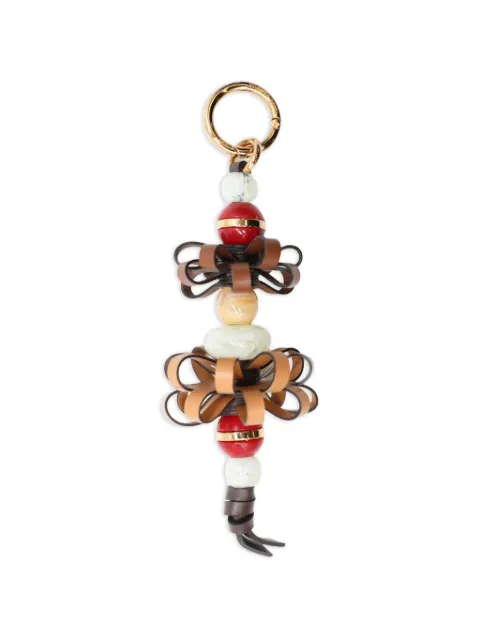 ETRO leather charm with flowers and marbles Brown WP2I0047AP443