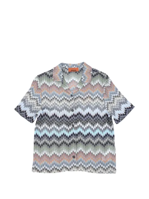 Missoni snake-pattern viscose bowling shirt Neutrals DS26SJ03BR014T