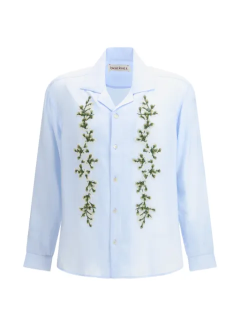 Baziszt Tinees floral-embroidered shirt Blue BZPS26SR010990182