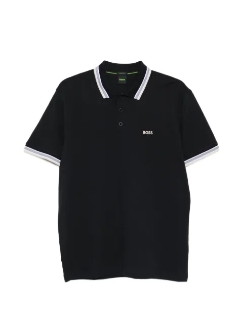 BOSS striped-collar polo shirt Black 50469055