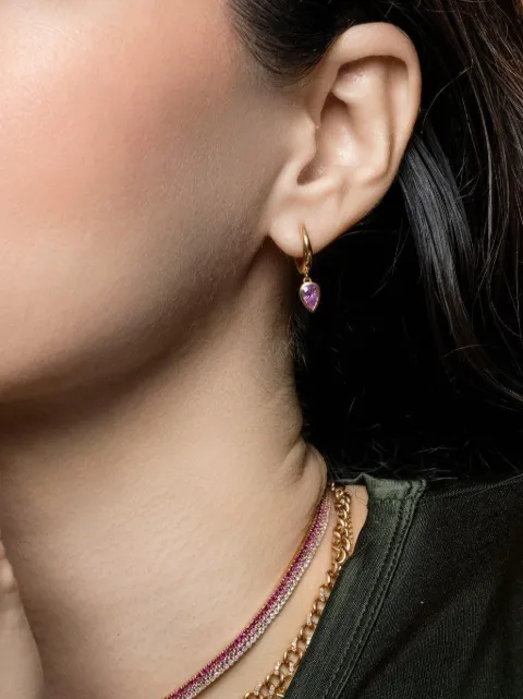 SHAY pink sapphire drop earrings Gold SE390S106409