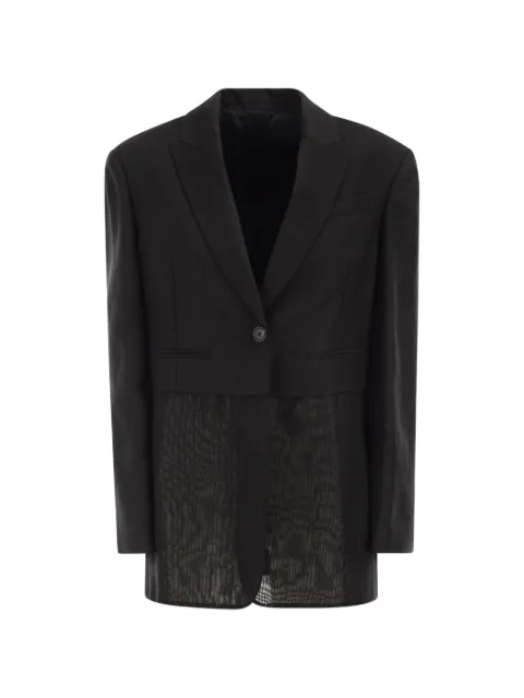 Brunello Cucinelli transparent-insert single-breasted blazer Black MH1267181C101
