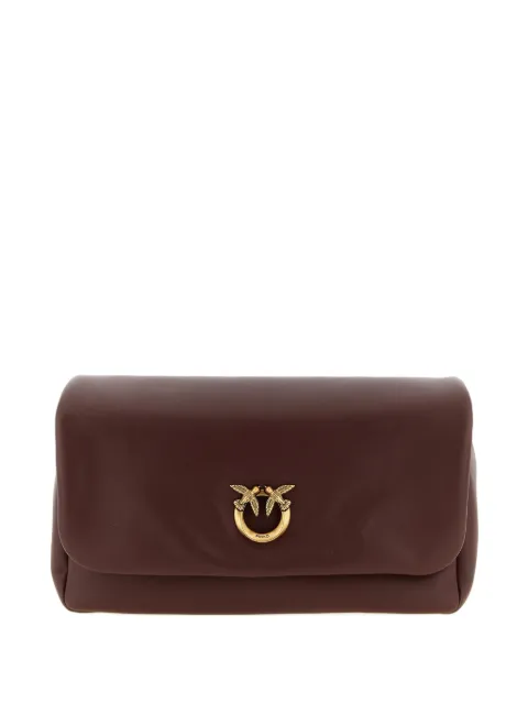 PINKO Love Bag Click Soft Horizontal handle medium crossbody bag in leather Red 106178A0QO