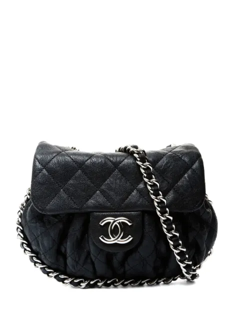CHANEL Pre-Owned 2014 mini flap quilted chain shoulder bag Black FF25479
