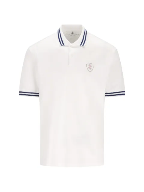 Brunello Cucinelli striped-detail polo shirt White M0B133940TCUS16