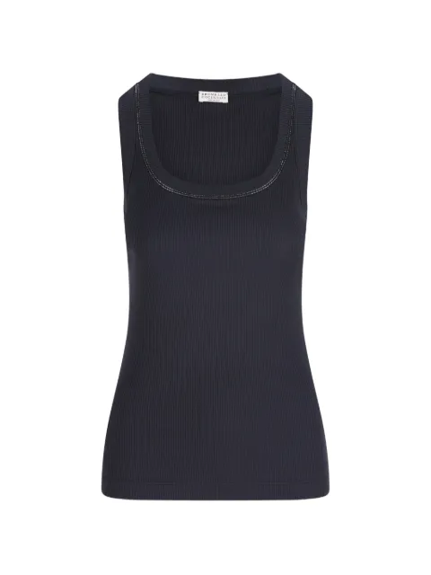 Brunello Cucinelli ribbed-knit tank top Blue MG902BW710C4224