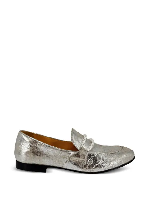 Madison Maison pearl-embellishment leather loafers Silver MD302