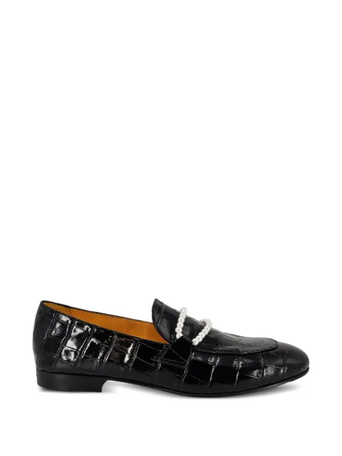 Madison Maison croc-embossed pear-embellishment loafers Black MD304