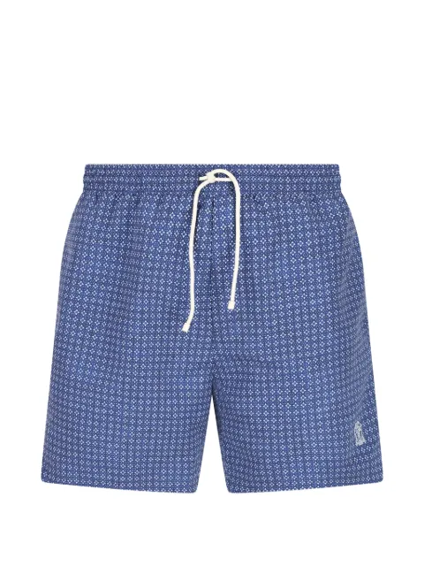 Brunello Cucinelli geometric-pattern swim shorts Blue MR847043CN887