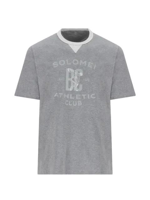 Brunello Cucinelli slogan-print T-shirt Grey M0B131001GCIN84