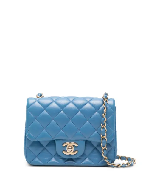 CHANEL Pre-Owned 2019 mini Square Timeless crossbody bag Blue CHANELMINISQUARE