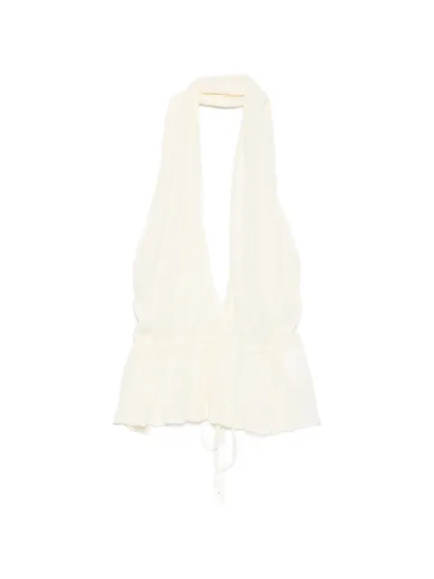 Aya Muse Palli halterneck top Neutrals AMSS2632