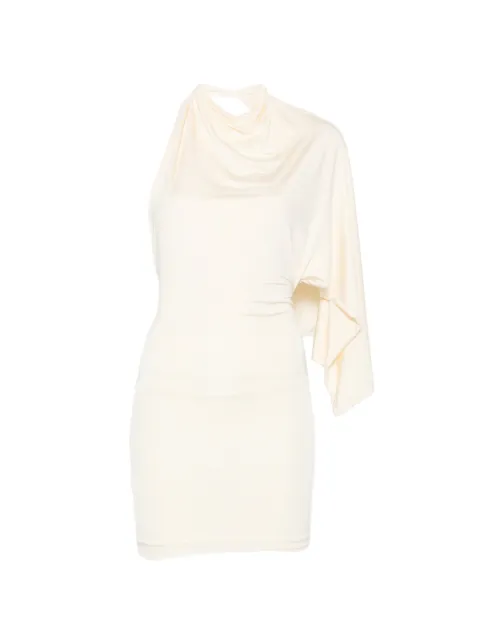 Aya Muse Elena cape-detail mini dress White AMSS2608