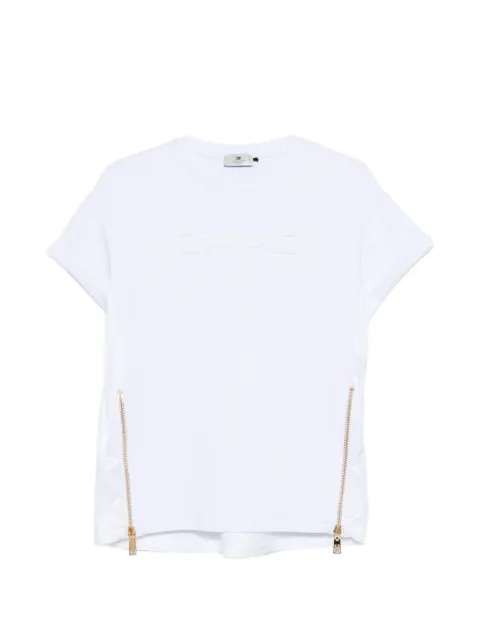 Elisabetta Franchi embossed zip T-shirt White MA75P61E2270