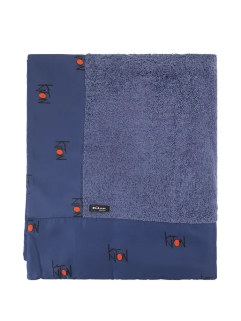 Kiton logo beach towel Blue UTLM02S2612398001