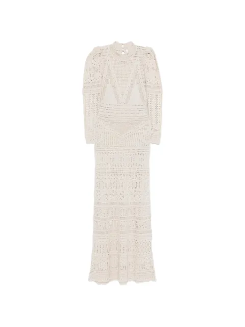 ISABEL MARANT Dione long-sleeve knitted dress Neutrals RO1026FAD1L08I