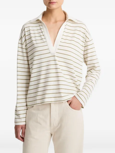 Vince striped V-neck T-shirt White V147184872