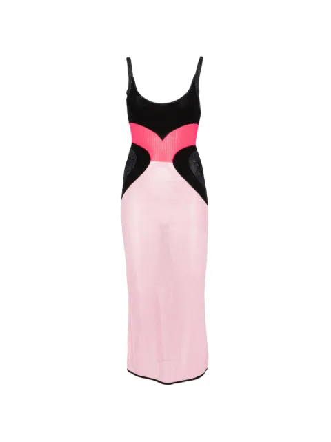 Gianfranco Ferré Pre-Owned 2000s panelled sleeveless midi dress Pink GF490AGO