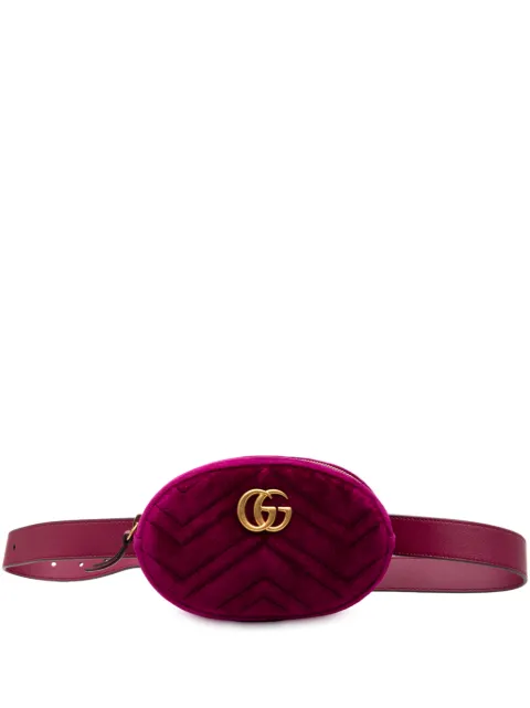 Gucci Pre-Owned 2016-2025 GG Marmont Matelasse Velvet belt bag Purple BJ11TJQU0FLCSMF0