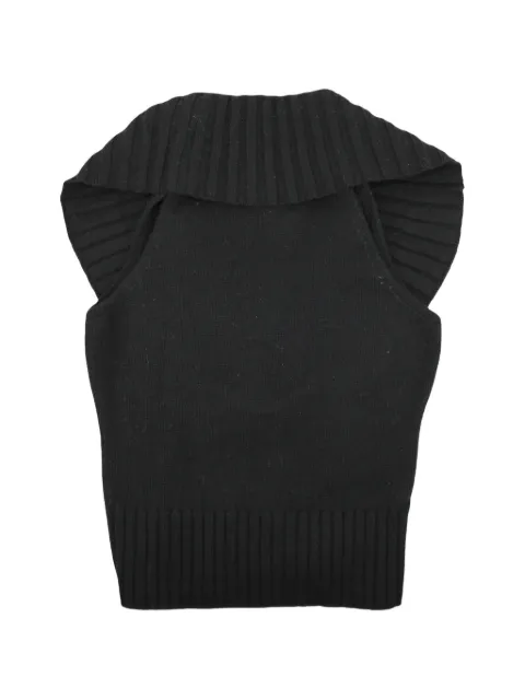Cult Gaia Chen open-back ribbed top Black TP32627