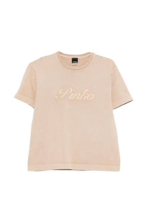 PINKO T-shirt with distressed embroidery Neutrals 106575A36T