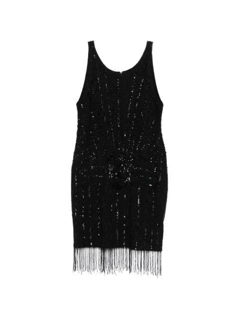 Versace Pre-Owned 1990s beaded fringe-embellishment mini dress Black VE1800AGI