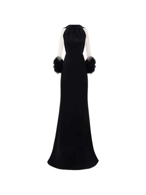 Gemy Maalouf halterneck slim-cut dress Black GMR247181LD