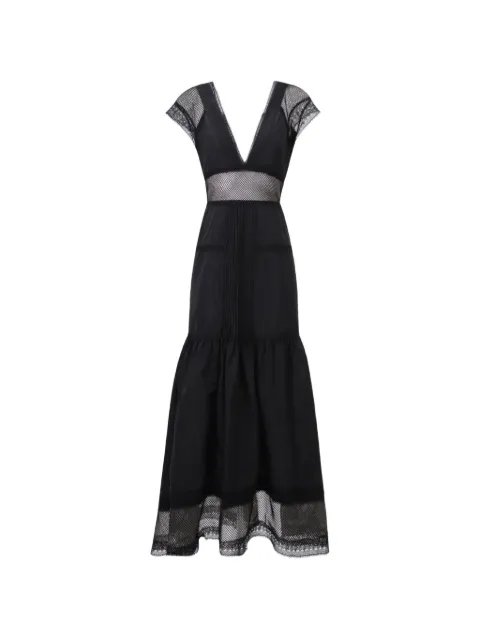 Gemy Maalouf V-neckline flared dress Black GMR236931MD