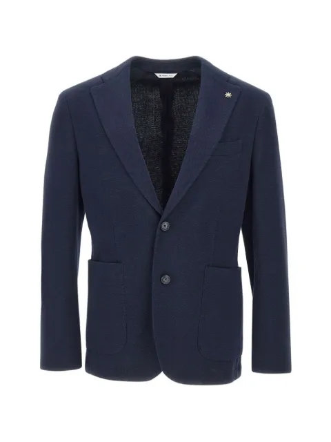 Manuel Ritz patch-pocket single-breasted blazer Blue 3932G2728M25367789