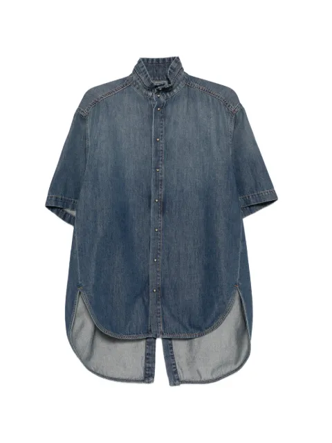 DARKPARK high-neck asymmetrical shirt Blue WSH37TBL01