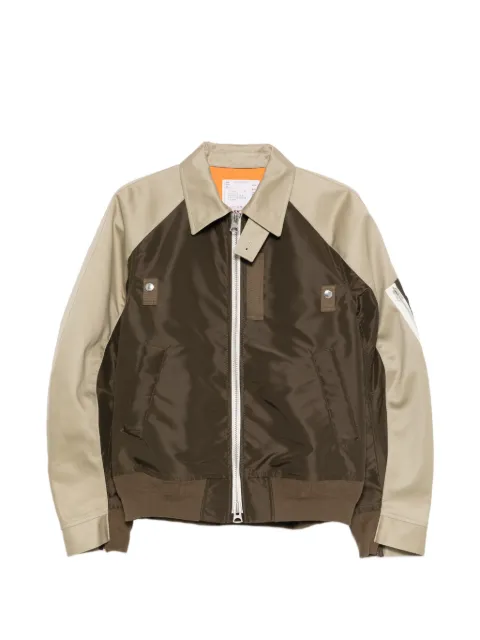 sacai colourblock zip jacket Brown 2603911M