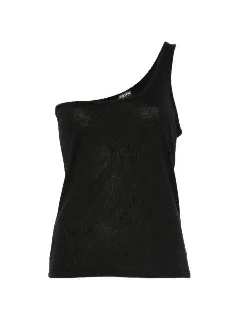 TOM FORD ribbed one-shoulder top Black TSJ633JEX183