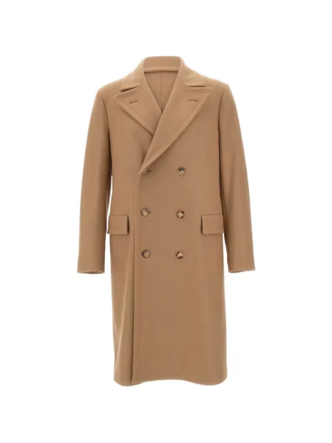 Boglioli double-breasted peak-lapels coat Neutrals C41014FB47100330