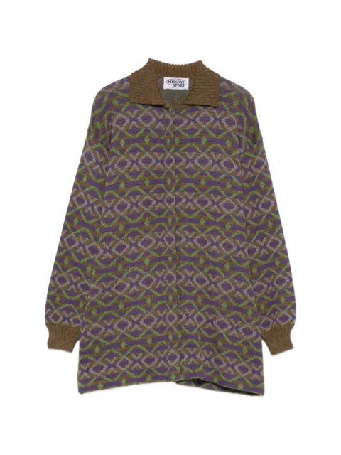 Missoni Pre-Owned 1990s geometric wool cardigan Purple MI320AGE