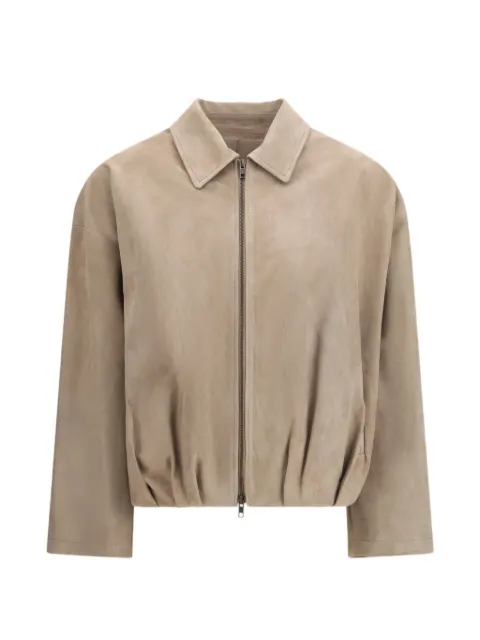 Salvatore Santoro suede bomber jacket Neutrals 50004DSAND