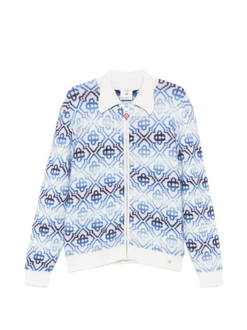 Casablanca zip-up cardigan White MSP26KW116201