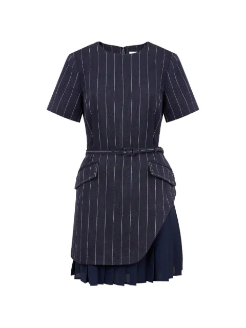 SIMKHAI Blakely belted pinstripe mini dress Blue 1261200N