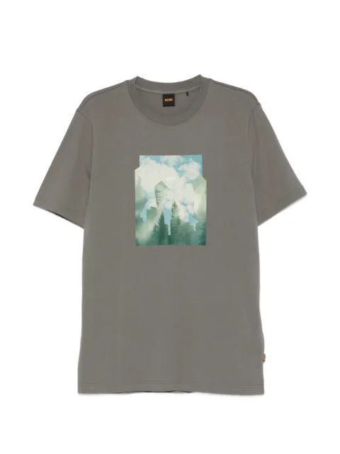 BOSS printed-artwork T-shirt in cotton jersey Grey 50556024