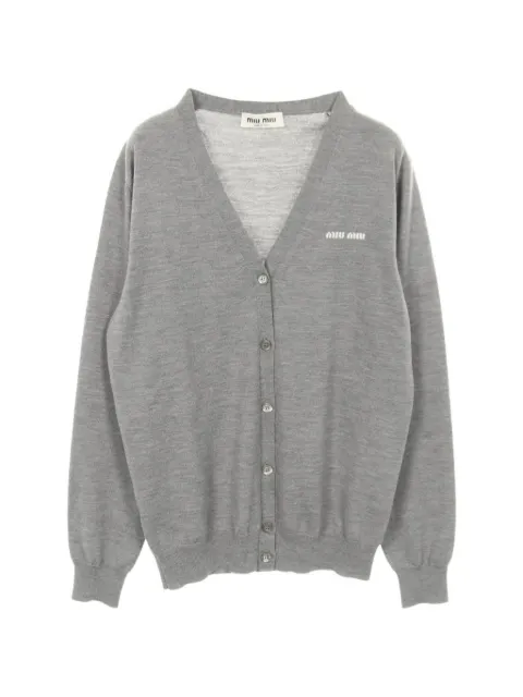 Miu Miu Pre-Owned 2010s wool cardigan Grey 1032451