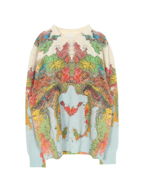 Burberry Pre-Owned 2020s map print sweater Neutrals 1033213