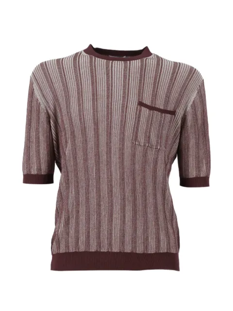 Ballantyne striped short-sleeve polo shirt Brown B2W25814C14