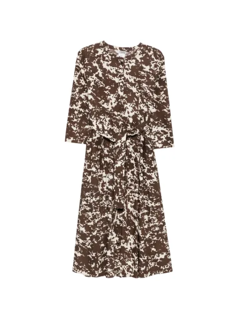 'S Max Mara cow-print belted midi dress Brown 2619221103600