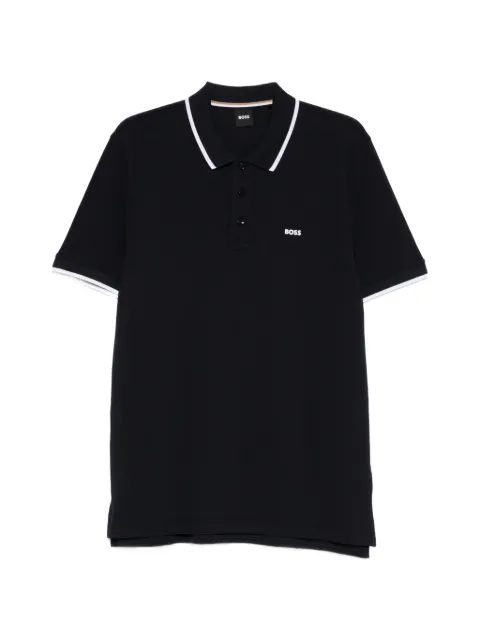 BOSS cotton-piqué polo shirt with contrast tipping Blue 50494697