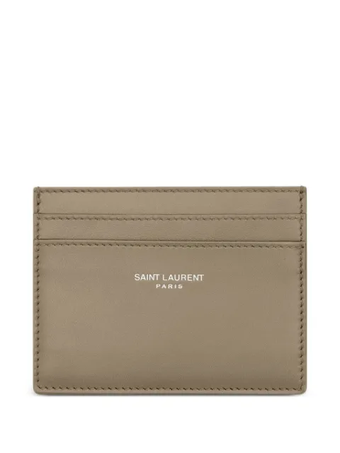Saint Laurent logo leather card holder Neutrals 3759460U90E