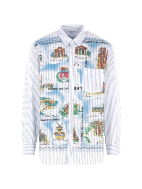 Comme des Garçons Homme striped graphic-print shirt White FPB058W251STRIPEMIX