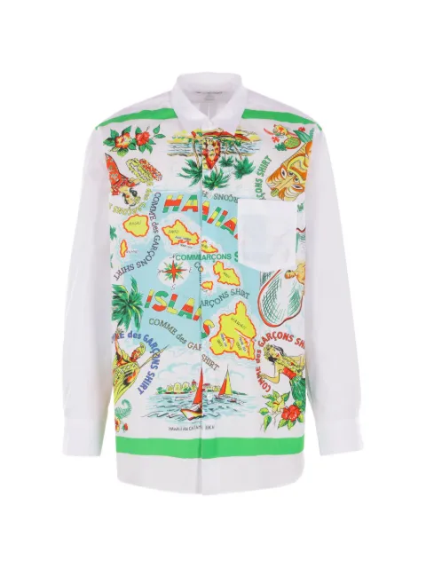 Comme des Garçons Homme graphic-print poplin shirt White FPB060W251WHITEMIX