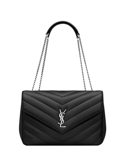 Saint Laurent large Loulou quilted logo shoulder bag Black 803541AAE4Y