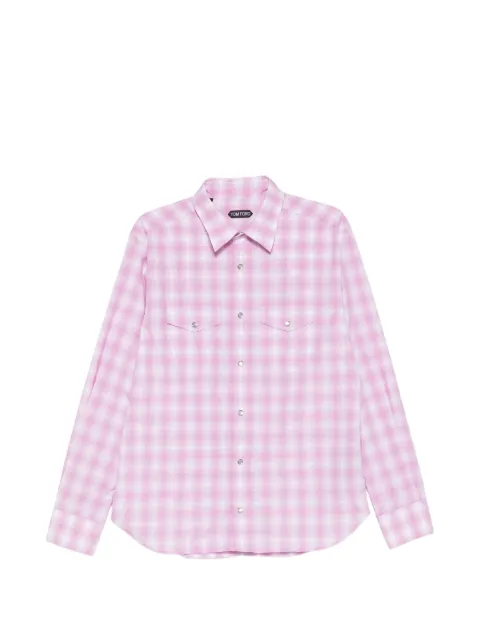 TOM FORD check-pattern chest-pocket shirt Pink HDS001FMC308WPC